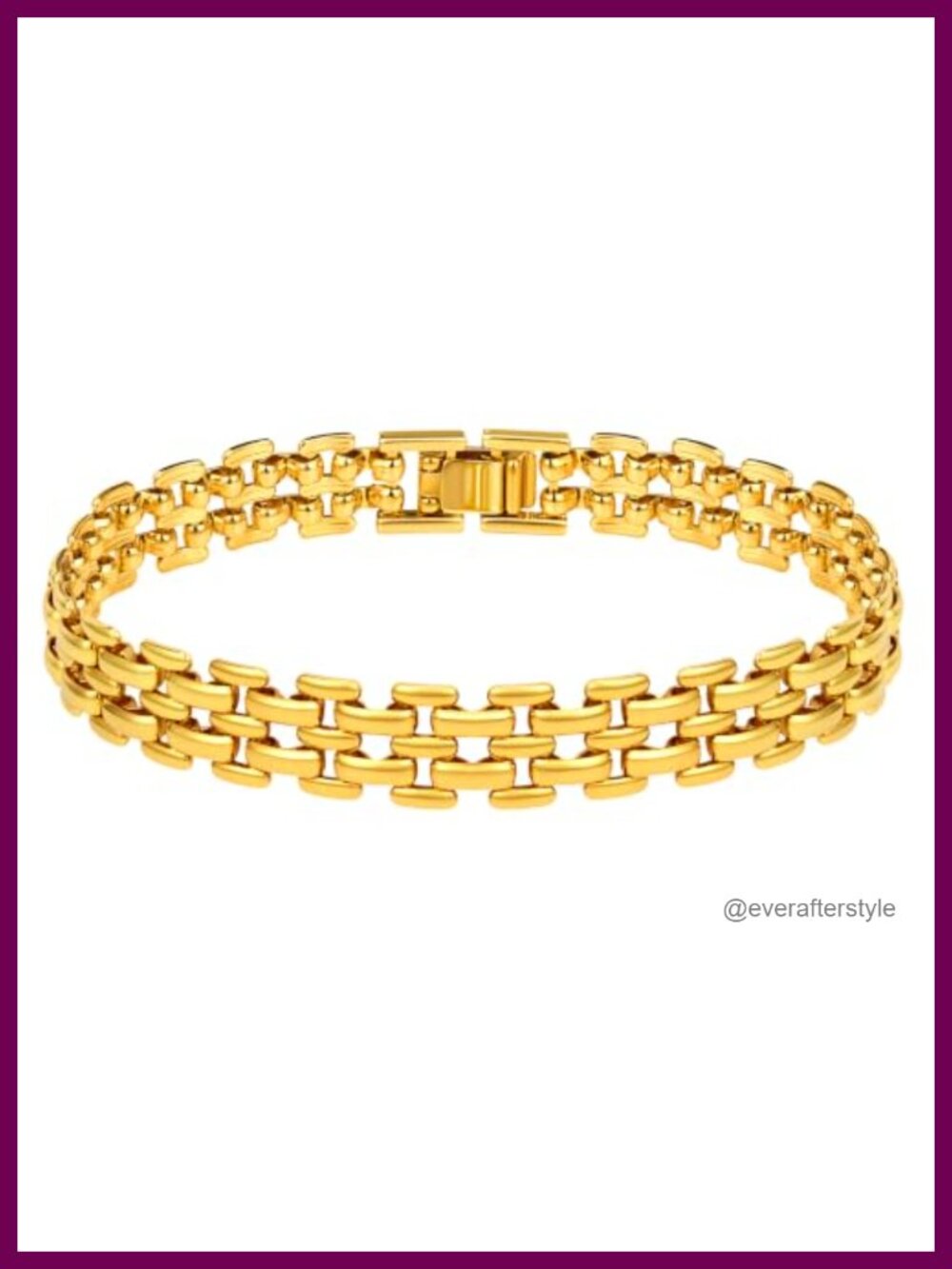 18K Gold Plated Copper Link Chain Bracelet for Women Box Clasp Gift